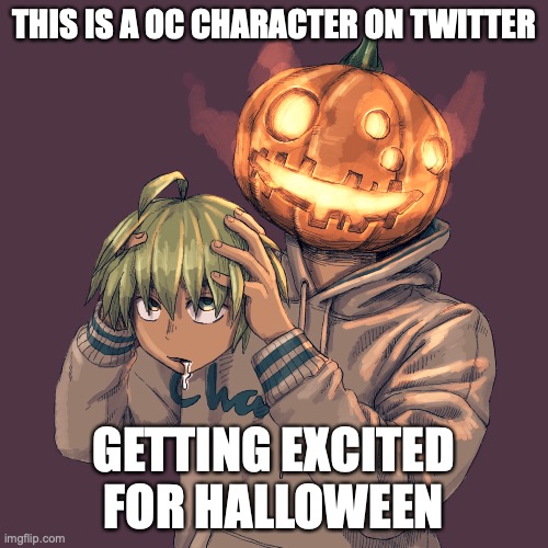 Headless OC Character | THIS IS A OC CHARACTER ON TWITTER; GETTING EXCITED FOR HALLOWEEN | image tagged in halloween,headless,memes | made w/ Imgflip meme maker
