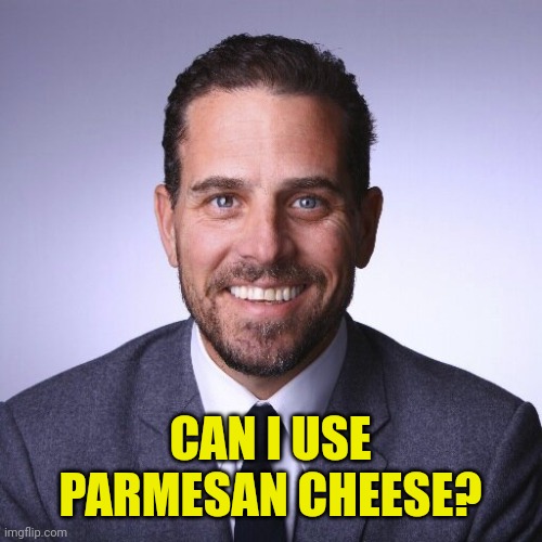 Hunter Biden | CAN I USE PARMESAN CHEESE? | image tagged in hunter biden | made w/ Imgflip meme maker