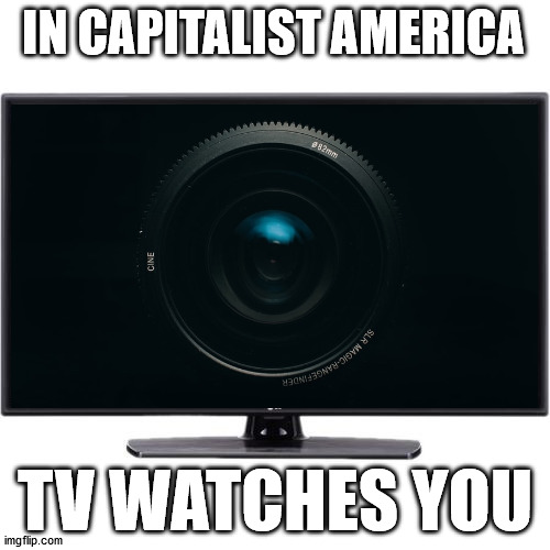 IN CAPITALIST AMERICA; TV WATCHES YOU | made w/ Imgflip meme maker
