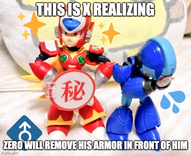 "Bare Naked" Zero | THIS IS X REALIZING; ZERO WILL REMOVE HIS ARMOR IN FRONT OF HIM | image tagged in megaman,megaman x,memes | made w/ Imgflip meme maker