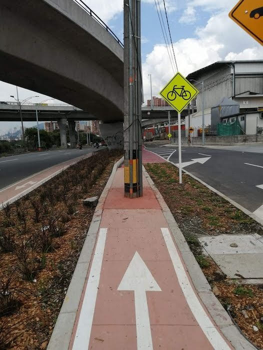 High Quality Light post on bicycle path Blank Meme Template