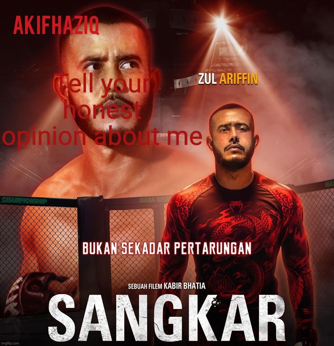 Akifhaziq sangkar template | Tell your honest opinion about me | image tagged in akifhaziq sangkar template | made w/ Imgflip meme maker