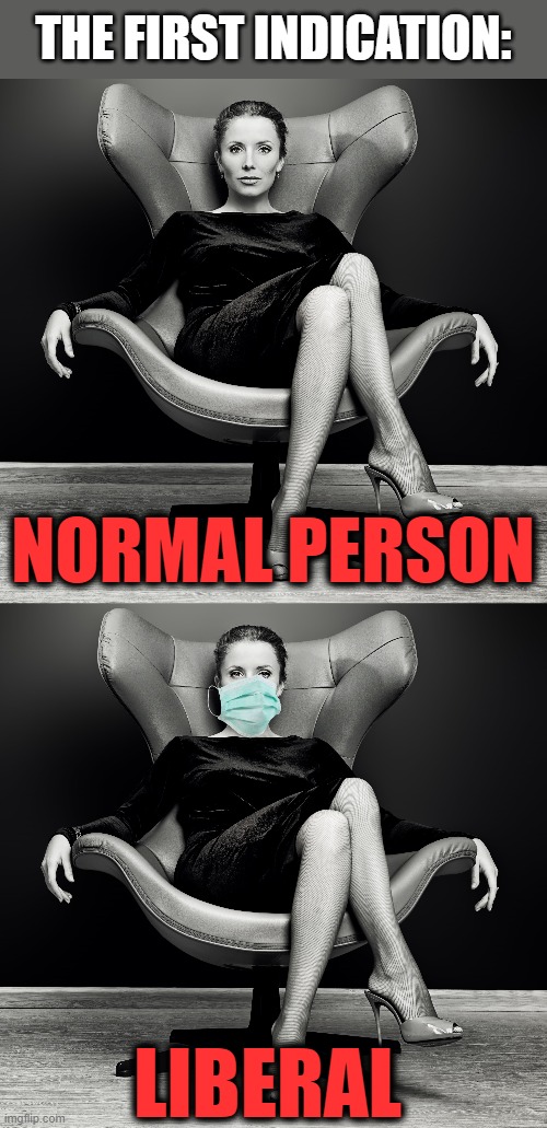 THE FIRST INDICATION: NORMAL PERSON LIBERAL | made w/ Imgflip meme maker