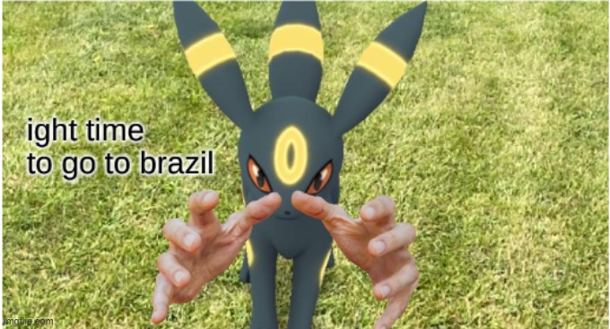 . | image tagged in ur goin to brazil umbreon | made w/ Imgflip meme maker