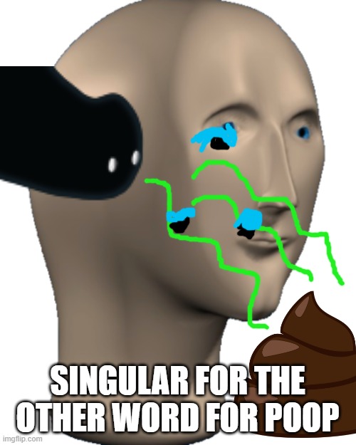 Meme Man | SINGULAR FOR THE OTHER WORD FOR POOP | image tagged in meme man | made w/ Imgflip meme maker