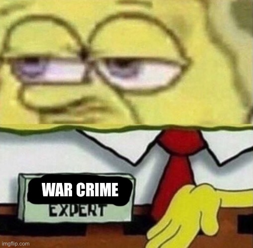 I’ll rate your war crimes or whatever | WAR CRIME | image tagged in war crime expert | made w/ Imgflip meme maker