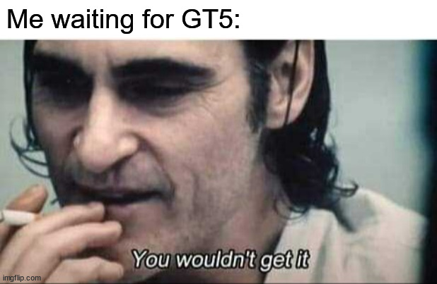 You wouldn't get it | Me waiting for GT5: | image tagged in you wouldn't get it | made w/ Imgflip meme maker