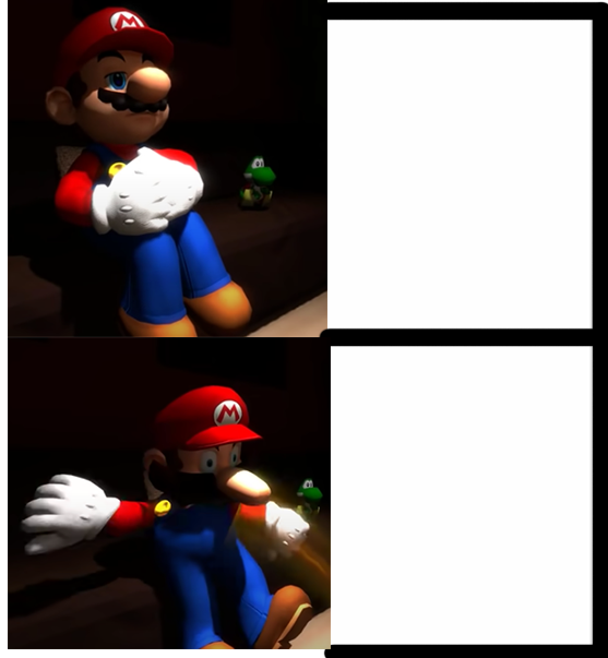 Mario wakes up Blank Meme Template