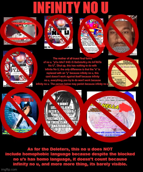 Infinity No U | image tagged in infinity no u | made w/ Imgflip meme maker