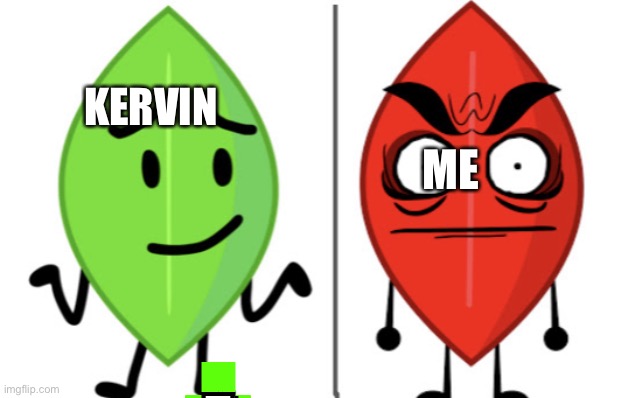 Find dream easy | KERVIN; ME | image tagged in leafy vs evil leafy | made w/ Imgflip meme maker