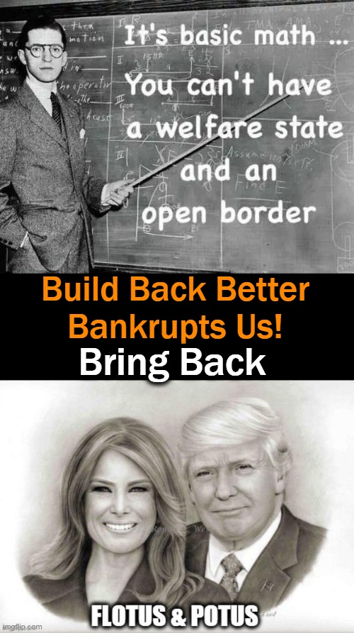 If You Want to SAVE America.... | Build Back Better
Bankrupts Us! Bring Back | image tagged in political meme,open borders,welfare,freebies not freedom,liberals vs conservatives,donald trump | made w/ Imgflip meme maker