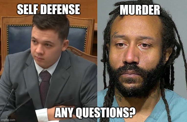 Pretty simple to understand. | MURDER; SELF DEFENSE; ANY QUESTIONS? | image tagged in memes | made w/ Imgflip meme maker