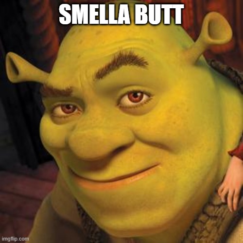 smella butt | SMELLA BUTT | image tagged in shrek sexy face | made w/ Imgflip meme maker