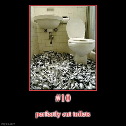 The beginning of top ten perfectly cut toilets | image tagged in funny,demotivationals | made w/ Imgflip demotivational maker