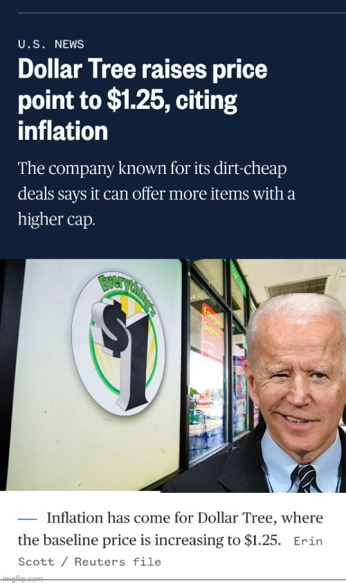 Another casualty of Bidenomics. | image tagged in joe biden,just say no,make america great again,dollar tree,inflation | made w/ Imgflip meme maker