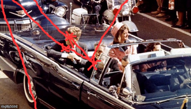 Map of the JFK assassination bullets | image tagged in jfk assassination convertible lbj jackie color | made w/ Imgflip meme maker