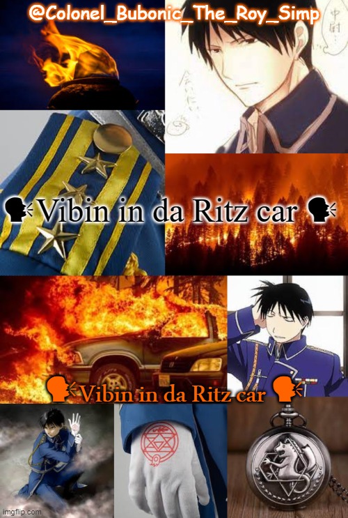 ?Vibin in da Ritz car ? | 🗣Vibin in da Ritz car 🗣; 🗣Vibin in da Ritz car 🗣 | image tagged in i have more roy temps then i do braincells | made w/ Imgflip meme maker