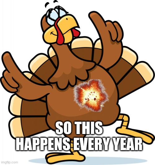 Thanksgiving meme I guess | SO THIS HAPPENS EVERY YEAR | image tagged in turkey | made w/ Imgflip meme maker