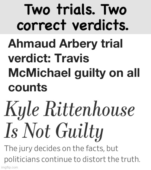 Two trials. Two correct verdicts. | image tagged in politics lol,memes,courtroom | made w/ Imgflip meme maker