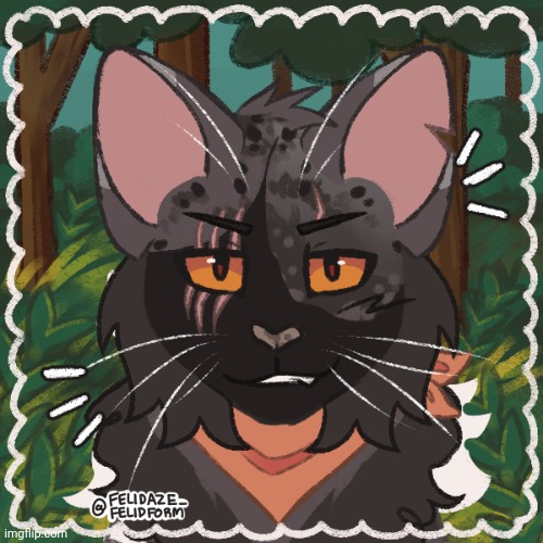 My Warriors OC I made using a Picrew- a she-cat RiverClan warrior her name  is Salmonleap - Imgflip