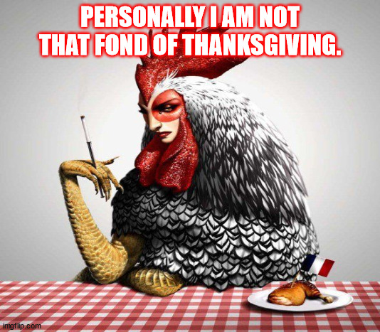 JD86 | PERSONALLY I AM NOT THAT FOND OF THANKSGIVING. | image tagged in thanksgiving | made w/ Imgflip meme maker