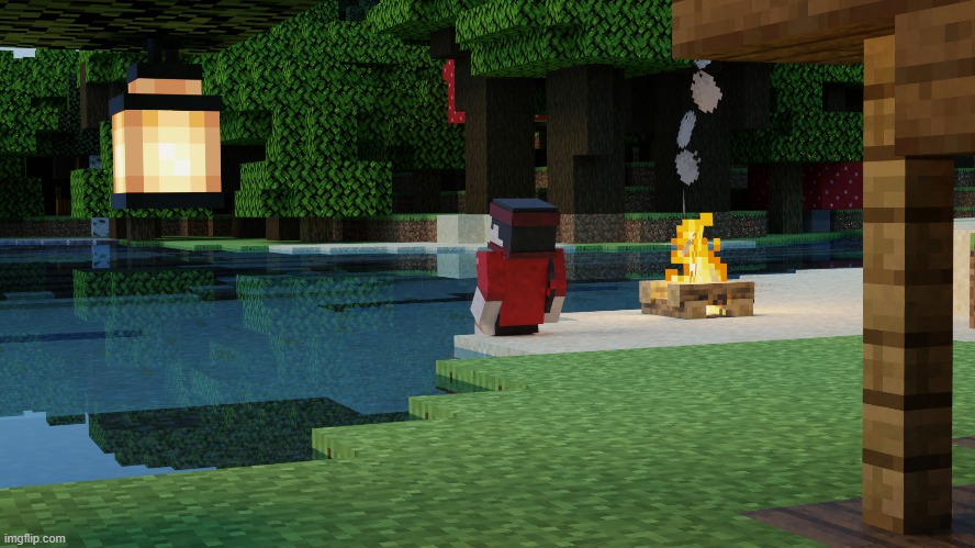i made this in blender its my mc charecter sitting on a beach | image tagged in blender,minecraft | made w/ Imgflip meme maker