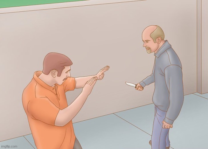 Wikihow defend against knife | image tagged in wikihow defend against knife | made w/ Imgflip meme maker