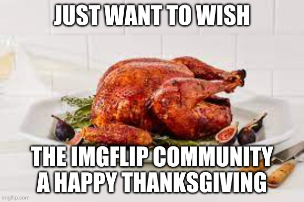 HAPPY THANKSGIVING (every view/ a happy thanksgiving) |  JUST WANT TO WISH; THE IMGFLIP COMMUNITY A HAPPY THANKSGIVING | image tagged in happy thanksgiving | made w/ Imgflip meme maker