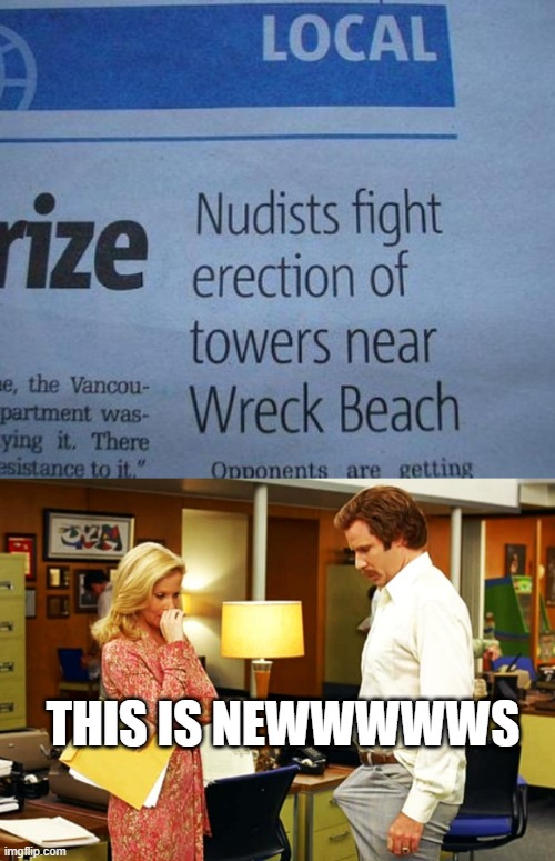 Stiff News | THIS IS NEWWWWWS | image tagged in anchorman erection | made w/ Imgflip meme maker