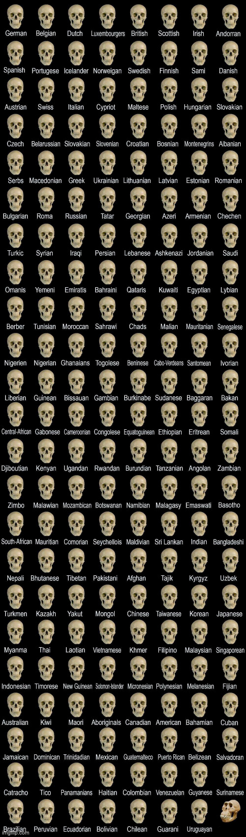 High Quality Deformed skull Blank Meme Template