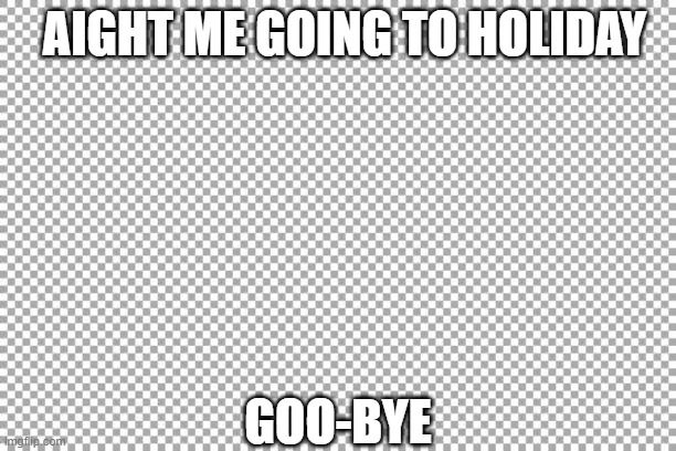 Free | AIGHT ME GOING TO HOLIDAY; GOO-BYE | image tagged in you know the rules and so do i say goodbye | made w/ Imgflip meme maker