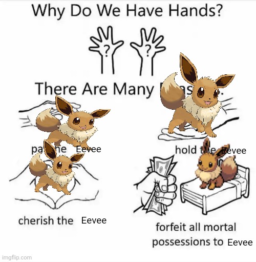 All Eevee | Eevee; Eevee; Eevee; Eevee | image tagged in why do we have hands all blank | made w/ Imgflip meme maker