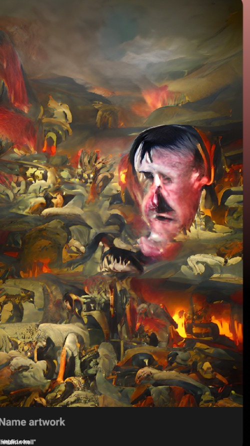 F**cking watermark, its "hitler in hell" | made w/ Imgflip meme maker