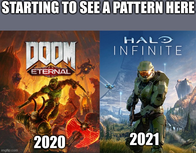 STARTING TO SEE A PATTERN HERE; 2020; 2021 | image tagged in doom eternal | made w/ Imgflip meme maker