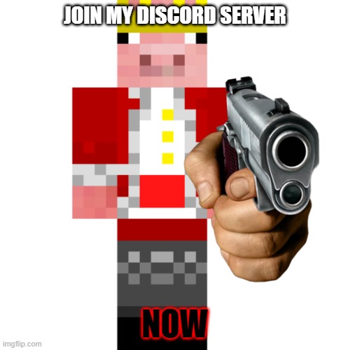 technoblade | JOIN MY DISCORD SERVER; NOW | image tagged in technoblade | made w/ Imgflip meme maker