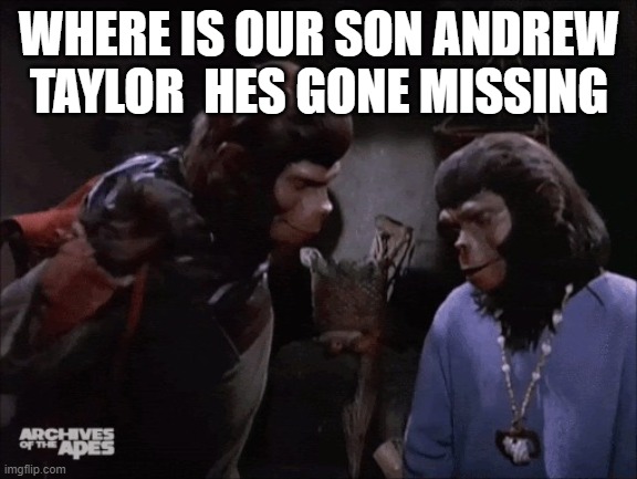 mum and dad | WHERE IS OUR SON ANDREW TAYLOR  HES GONE MISSING | image tagged in mum and dad,furry | made w/ Imgflip meme maker