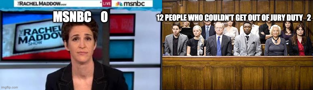 Hey! Trial By Jury... why didn't we think of that? | 12 PEOPLE WHO COULDN'T GET OUT OF JURY DUTY   2; MSNBC    0 | image tagged in msnbc news,jury | made w/ Imgflip meme maker
