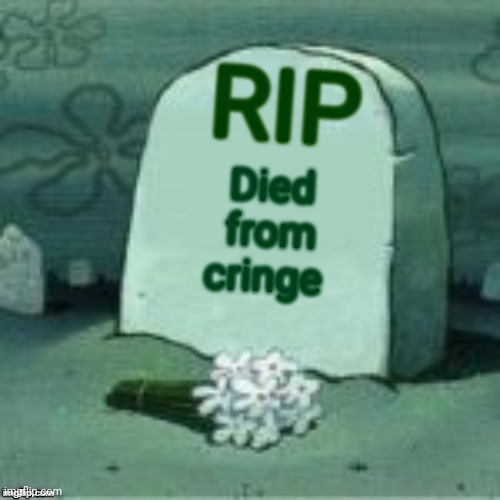 Here Lies X | Died from cringe RIP | image tagged in here lies x | made w/ Imgflip meme maker