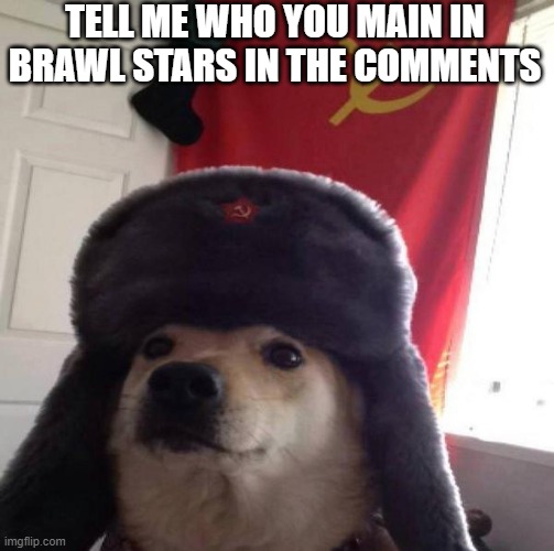 Russian Doge | TELL ME WHO YOU MAIN IN BRAWL STARS IN THE COMMENTS | image tagged in russian doge | made w/ Imgflip meme maker