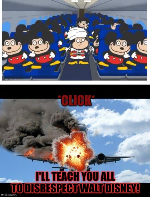 But why? | image tagged in but why why would you do that,mickey mouse,suicide bomber,airplane,walt disney | made w/ Imgflip meme maker