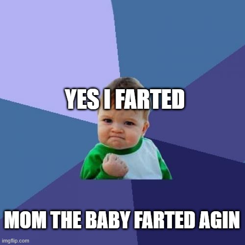 Success Kid | YES I FARTED; MOM THE BABY FARTED AGIN | image tagged in memes,success kid | made w/ Imgflip meme maker