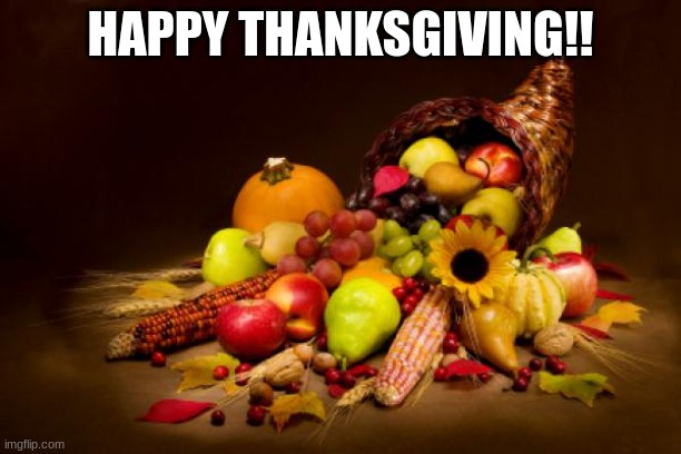 Thanksgiving | HAPPY THANKSGIVING!! | image tagged in thanksgiving | made w/ Imgflip meme maker