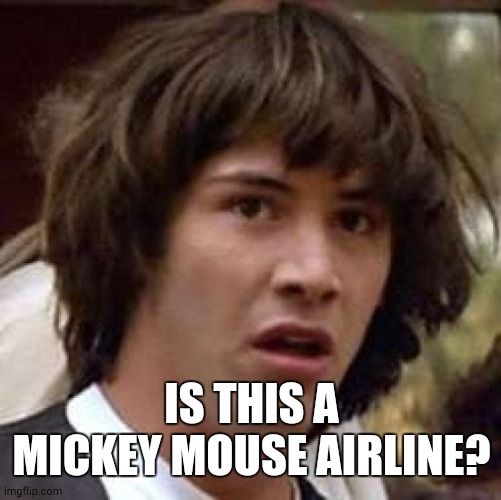 Conspiracy Keanu Meme | IS THIS A MICKEY MOUSE AIRLINE? | image tagged in memes,conspiracy keanu | made w/ Imgflip meme maker
