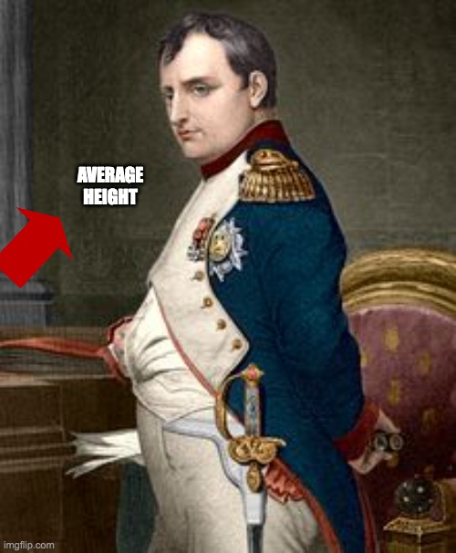 Napoleon Bonapart  | AVERAGE HEIGHT | image tagged in napoleon bonapart | made w/ Imgflip meme maker