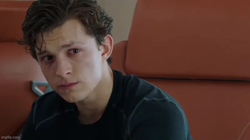 sad spider-man | image tagged in sad spider-man | made w/ Imgflip meme maker