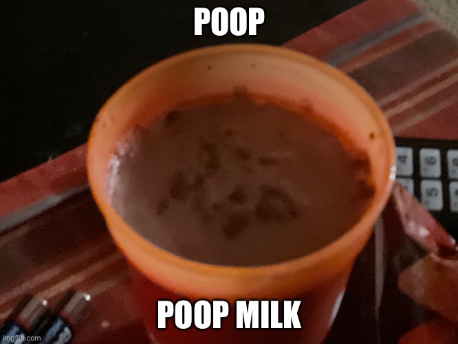 Poop milk | POOP; POOP MILK | image tagged in choccy milk | made w/ Imgflip meme maker