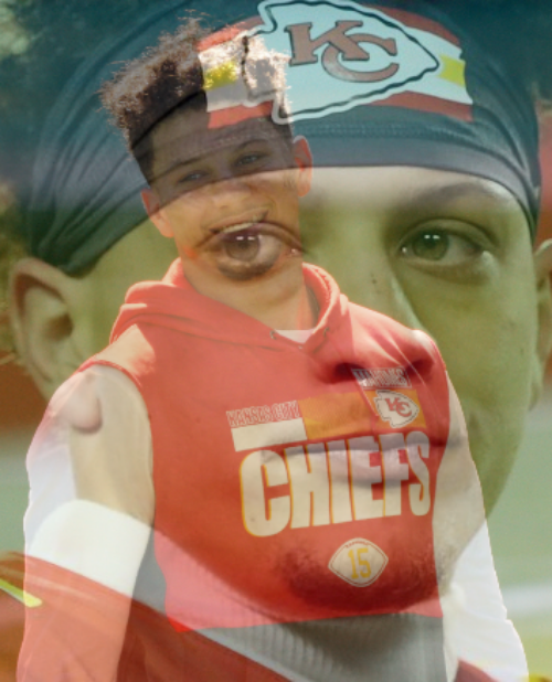 High Quality Mahomes happy in the inside crying on the outside Blank Meme Template