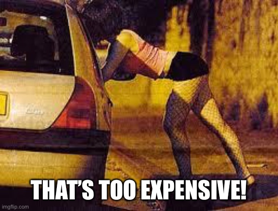 Prostitutes too expensive | THAT’S TOO EXPENSIVE! | image tagged in prostitutes too expensive | made w/ Imgflip meme maker