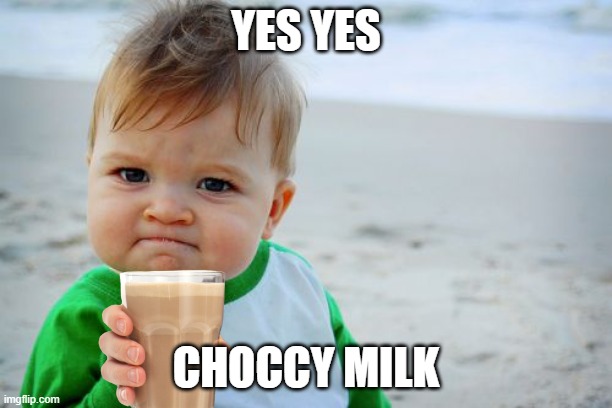 Success Kid Original | YES YES; CHOCCY MILK | image tagged in memes,success kid original | made w/ Imgflip meme maker