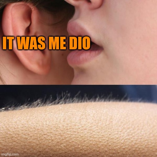 Whisper and Goosebumps | IT WAS ME DIO | image tagged in whisper and goosebumps | made w/ Imgflip meme maker